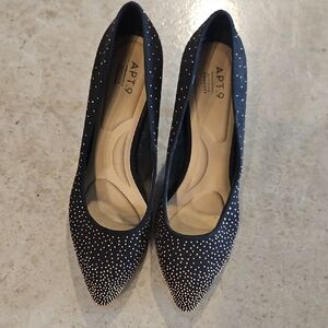 Apt. 9 Women's Black and White Studded Heels